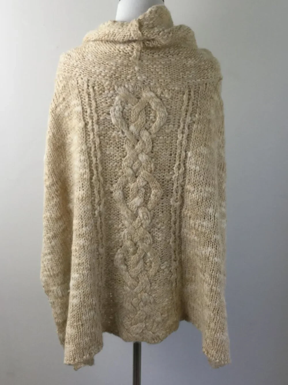 Free People Tan Cowlneck Sweater Poncho xs